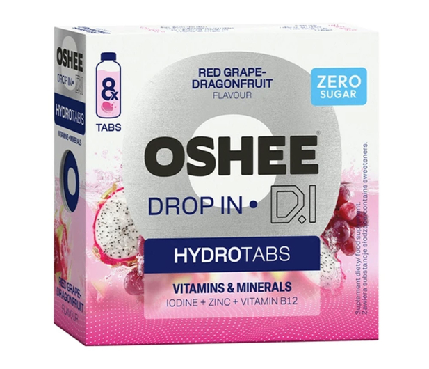 OSHEE Tabletki musujące DROP IN Hydrotabs Vitamin Water winogrono- - 1546745 - zdjęcie